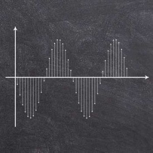 Audio-Interface - Künstlerische Darstellung einer Digital-Analog-Wandlung