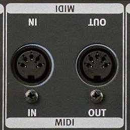 MIDI-Anschlüsse an einem Audio-Interface